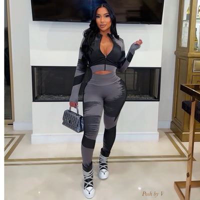 Dija sport leggings set (Black/grey)