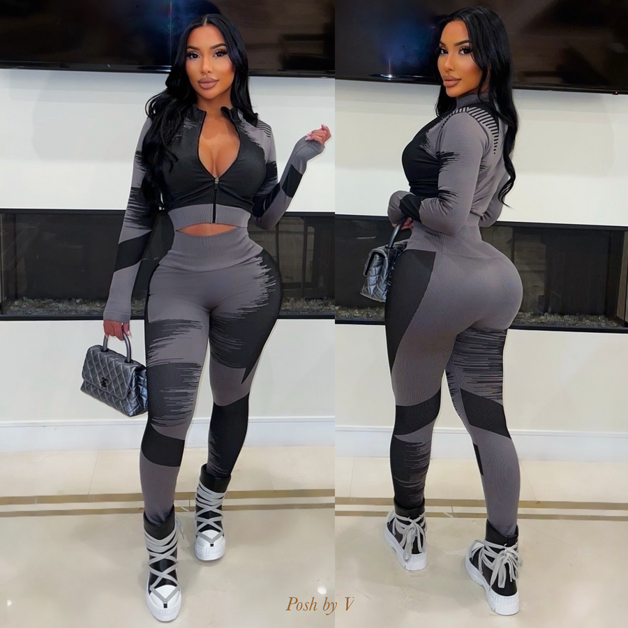 Dija sport leggings set (Black/grey)