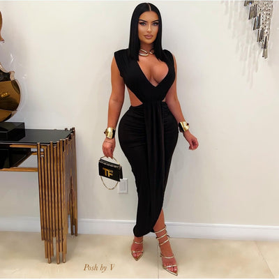 Irela maxi dress (Black/gold)