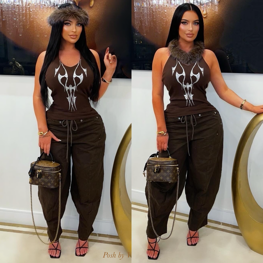 Rye wide pants (Brown)