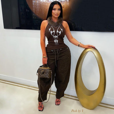 Rye wide pants (Brown)