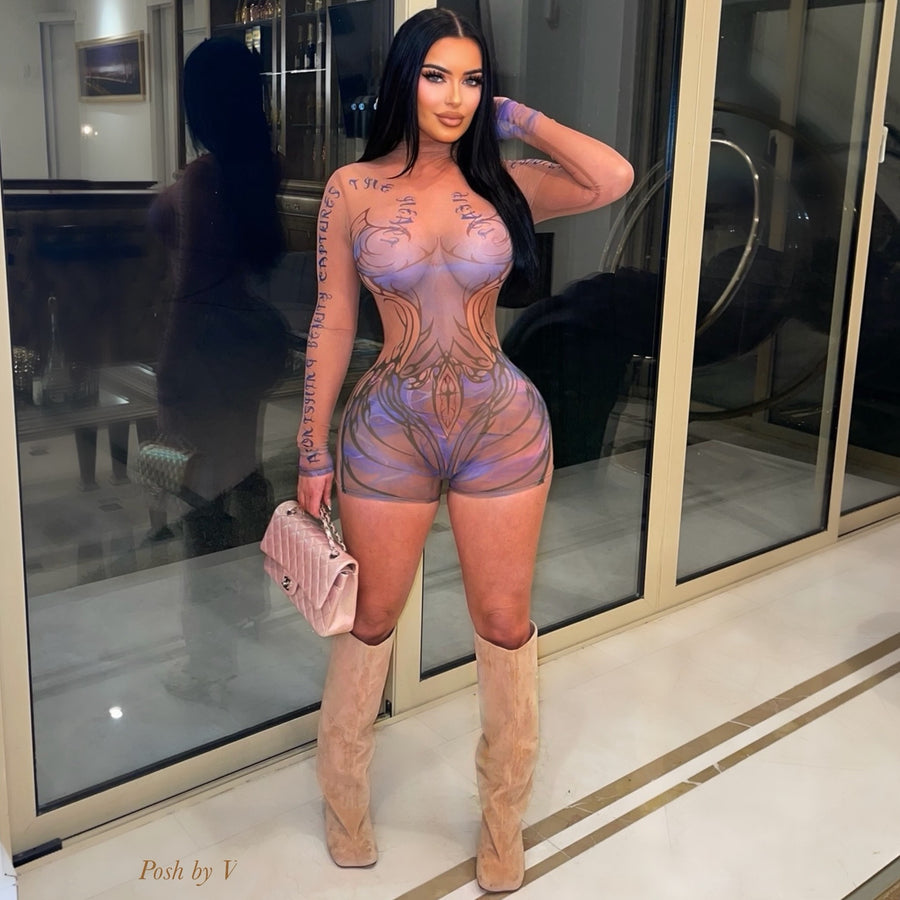 Astonishing beauty romper (Nude multi)