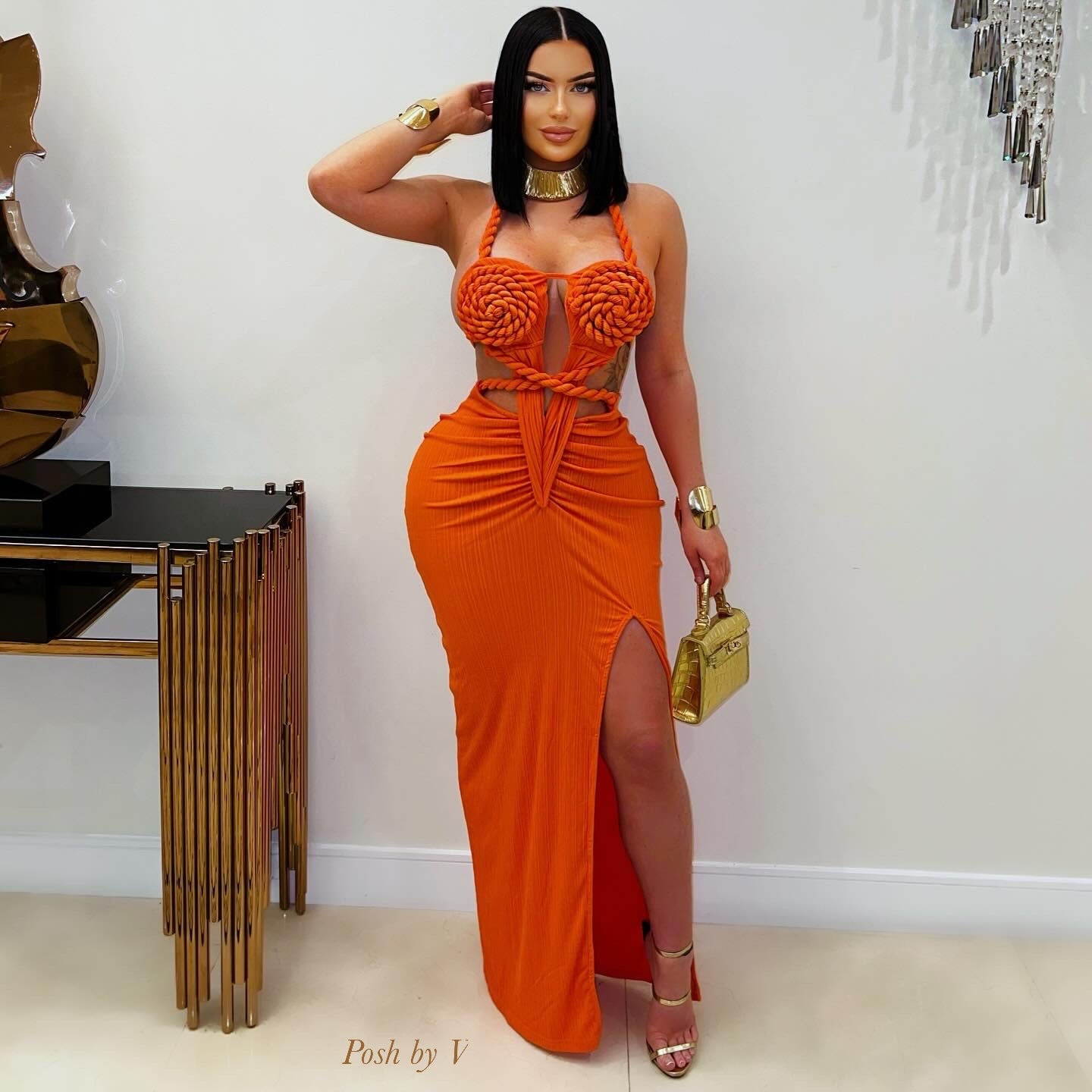 Cancun rope maxi dress (Nude)