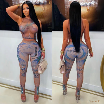 H. Couture leggings set (Nude multi)