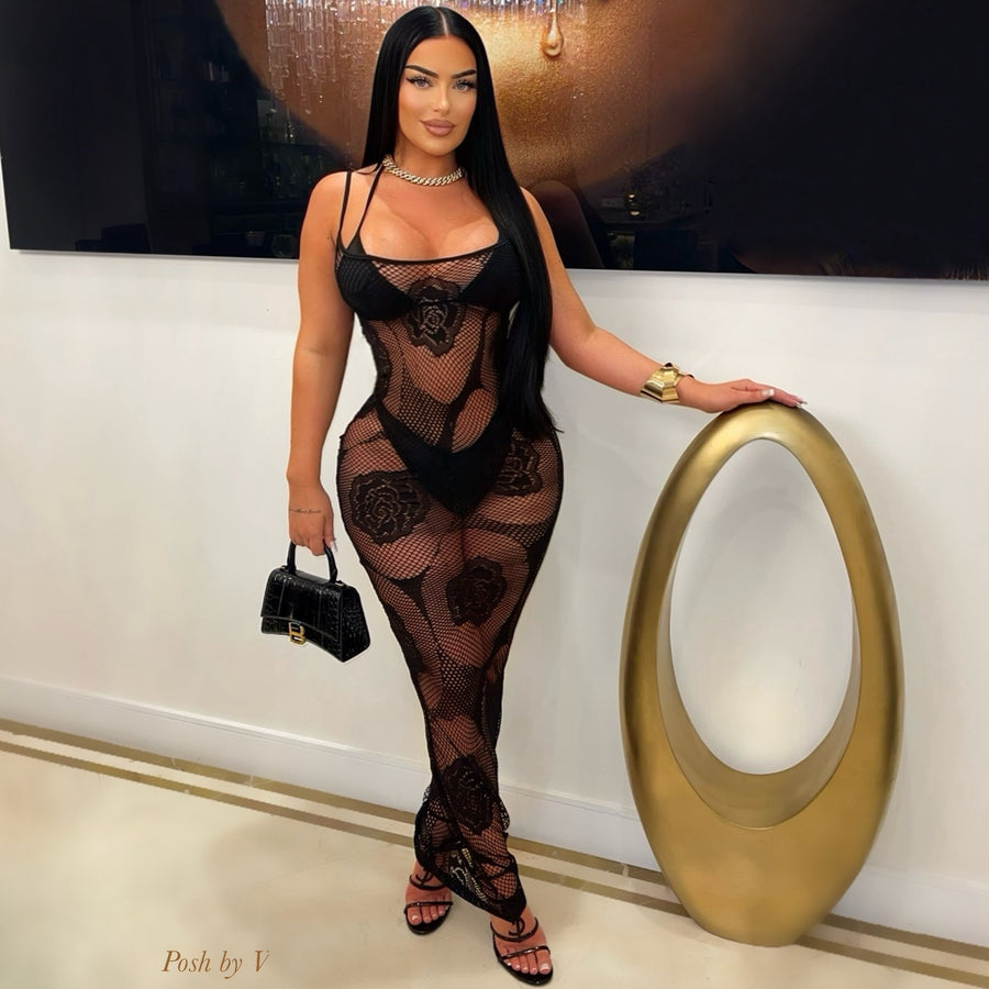 Juliana 3pcs bikini set /dress (Black)