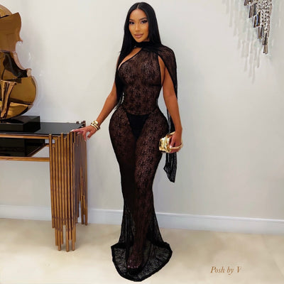 Marilyn mermaid dress (Black)