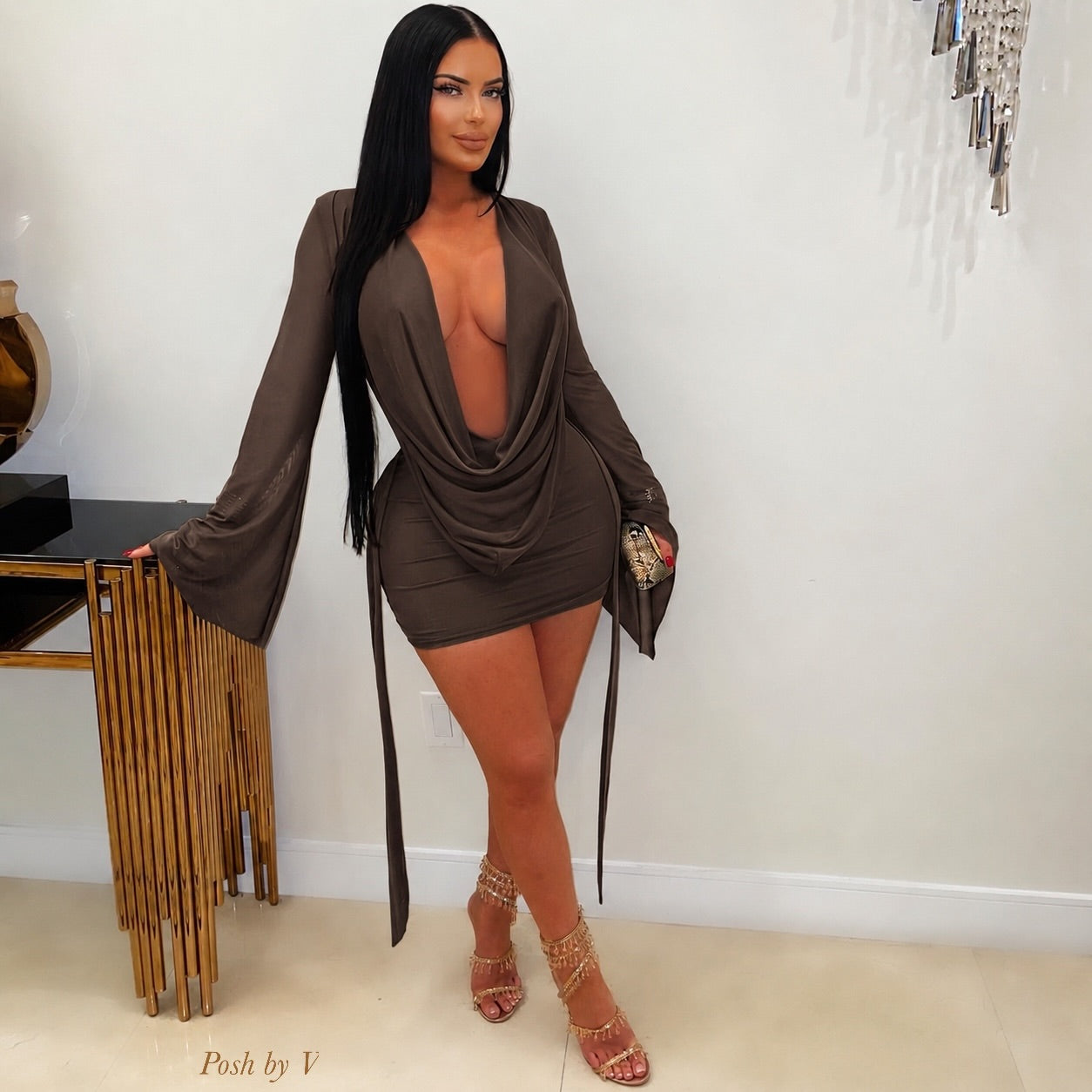 Casey mini dress (Brown)