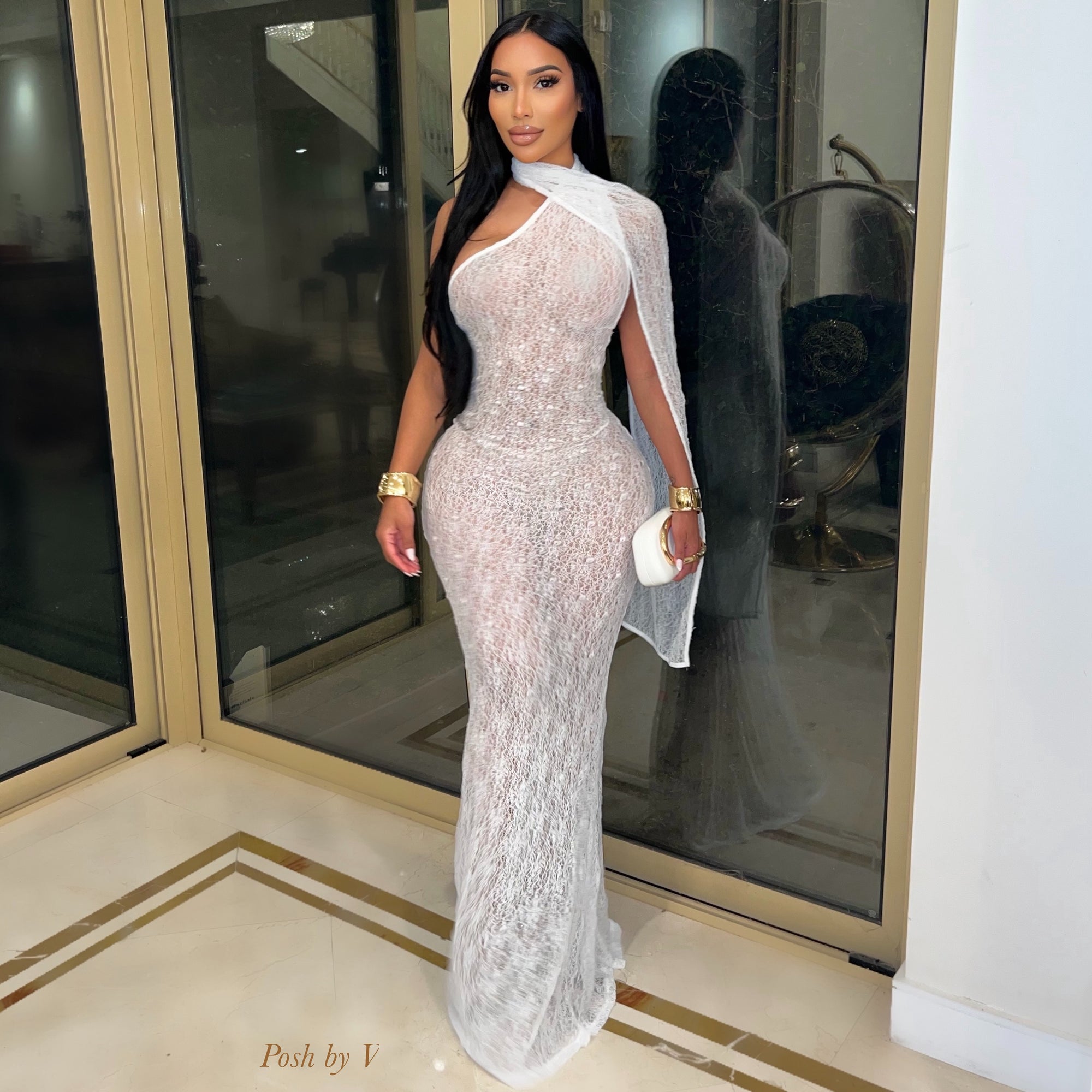 Marilyn mermaid dress (White)