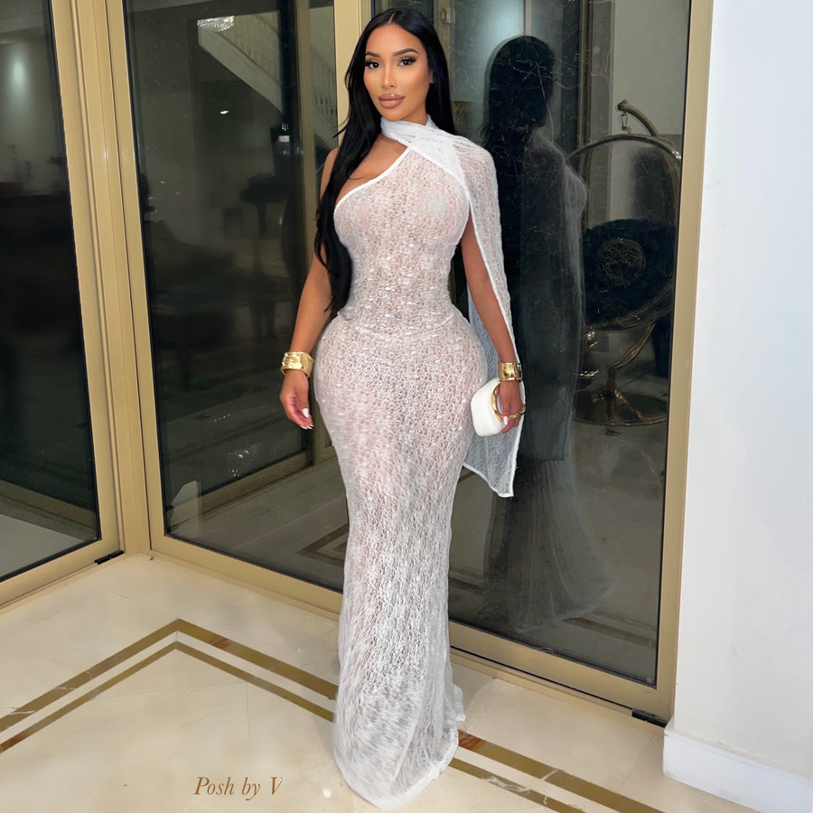 Marilyn mermaid dress (White)