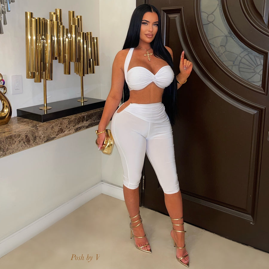 Cayenne capri leggings set (White)