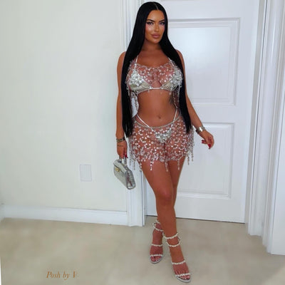 Chrome bikini (Silver/white)