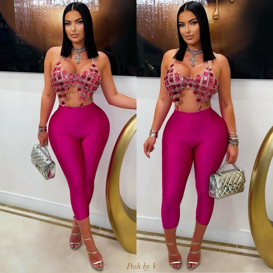 Yeri crop leggings (Pink)