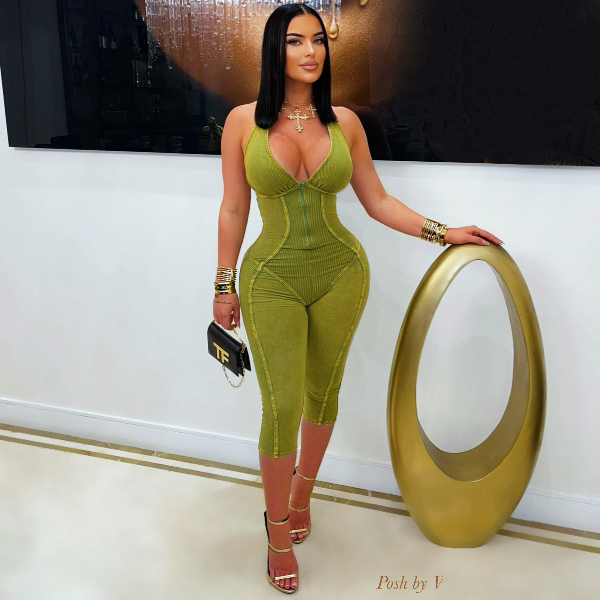 Dara rib jumpsuit (Green)
