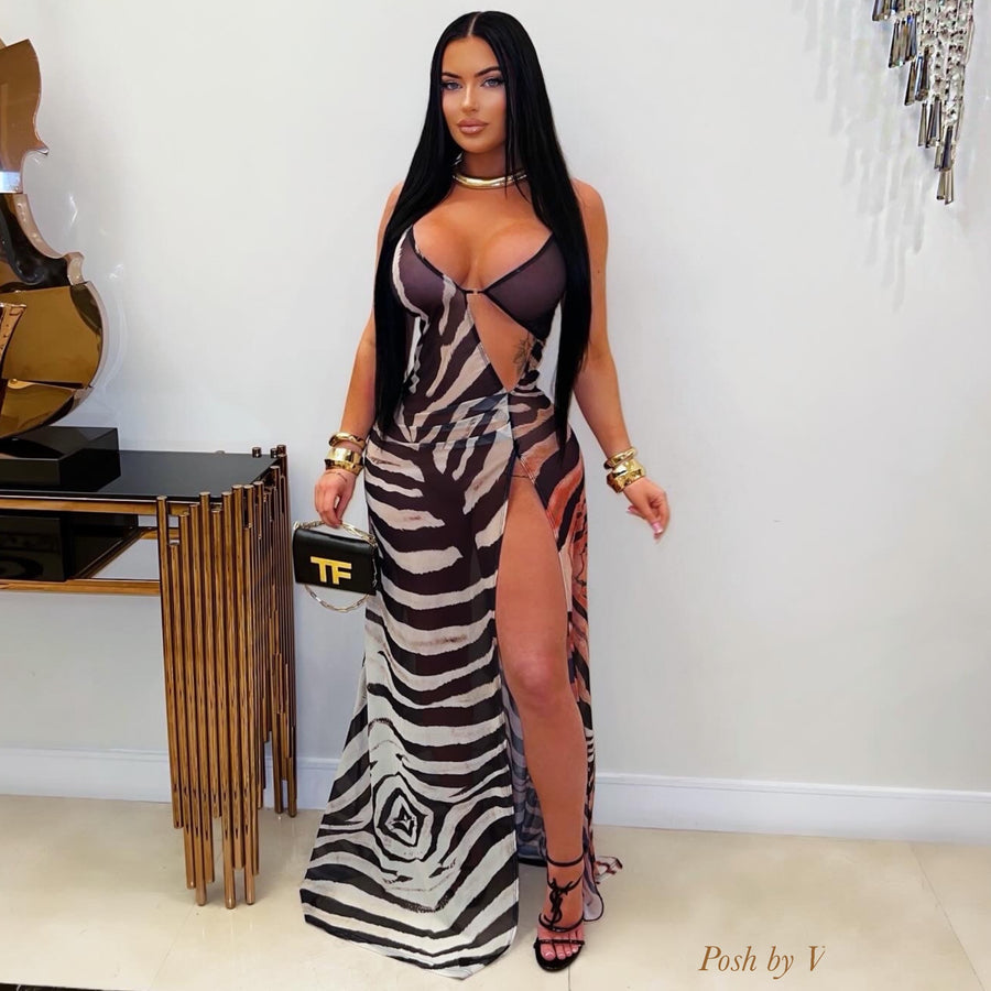 Emeka resort maxi dress (Zebra multi)