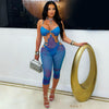 Tekki caged jumpsuit (Blue/purple)