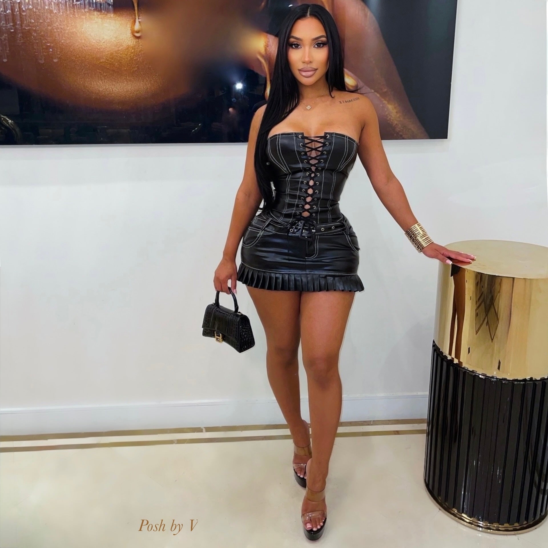 Cajae mini skirt set (Black)