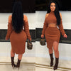 Cassie sweater skirt set (Brown)