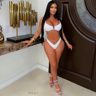 Sea shell crochet skirt set (White)