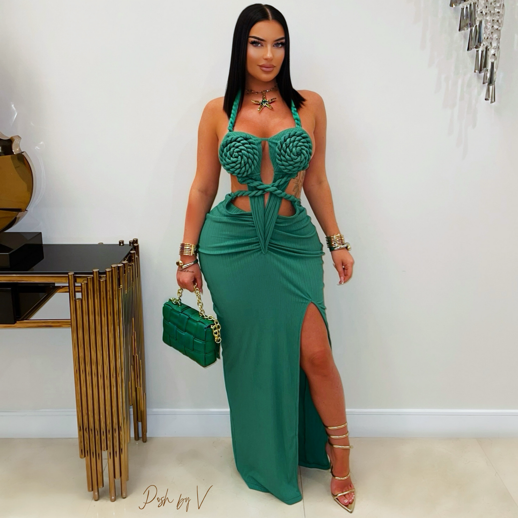 Cancun rope maxi dress (Green)