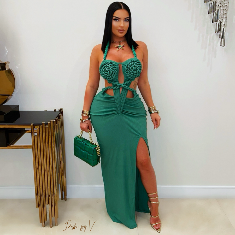 Cancun rope maxi dress (Green)