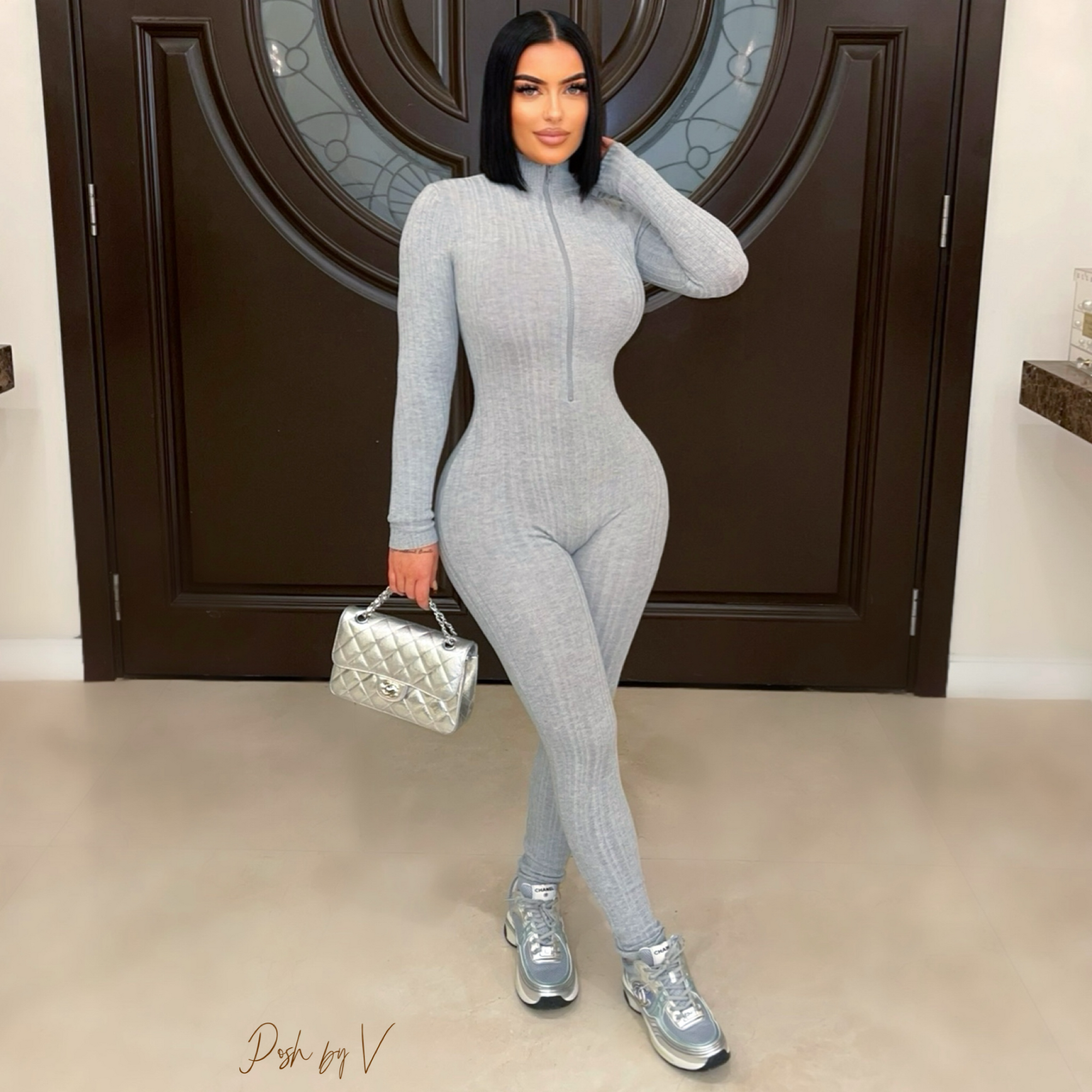 Ibiza rib jumpsuit (Grey)