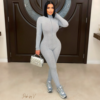 Ibiza rib jumpsuit (Grey)