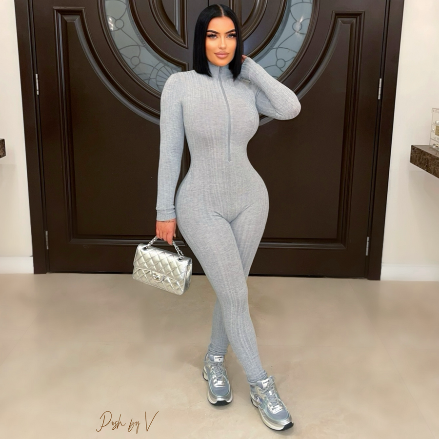 Ibiza rib jumpsuit (Grey)