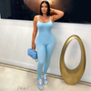 Bella snatched Jumpsuit (Sky Blue)