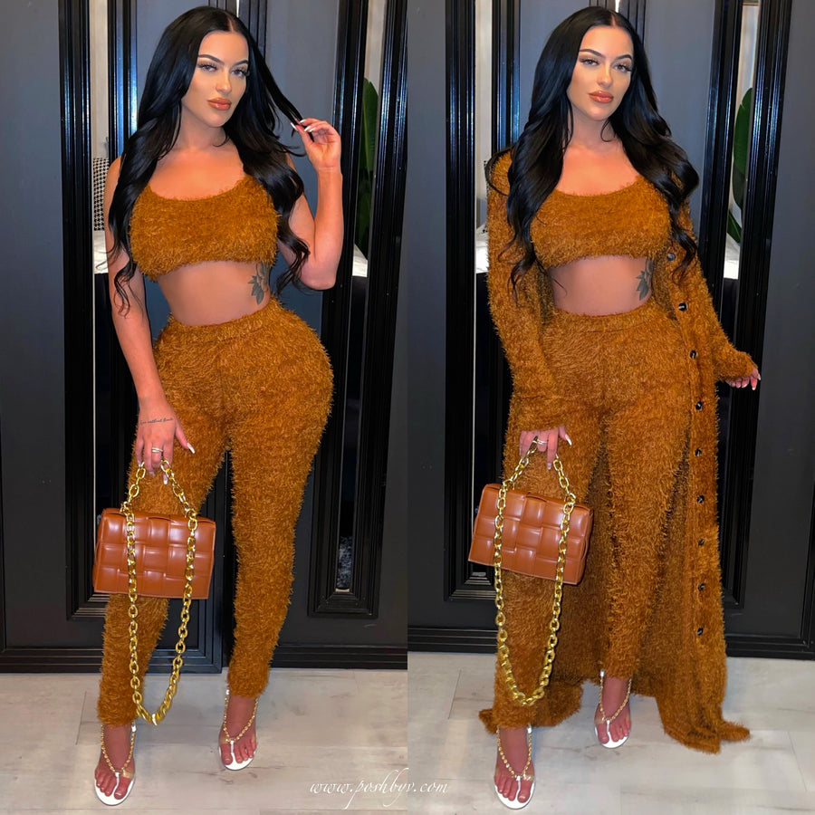 Rich cozy 3/pieces set (Brown)