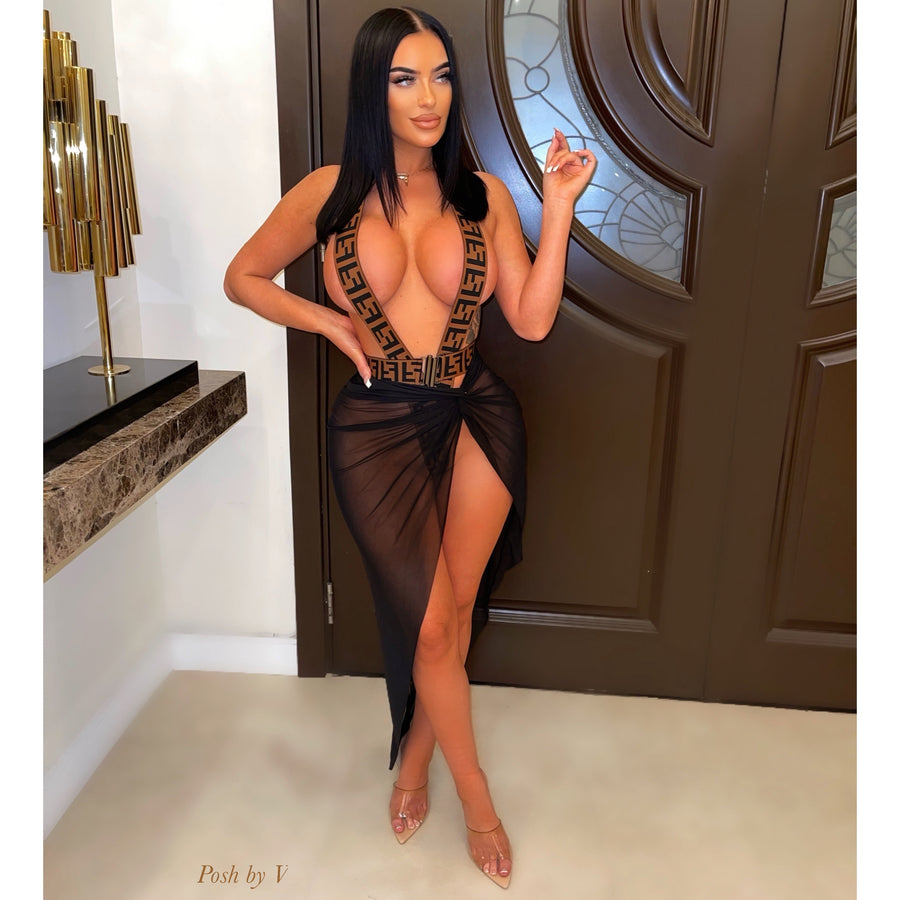 Amber mesh skirt (Black)