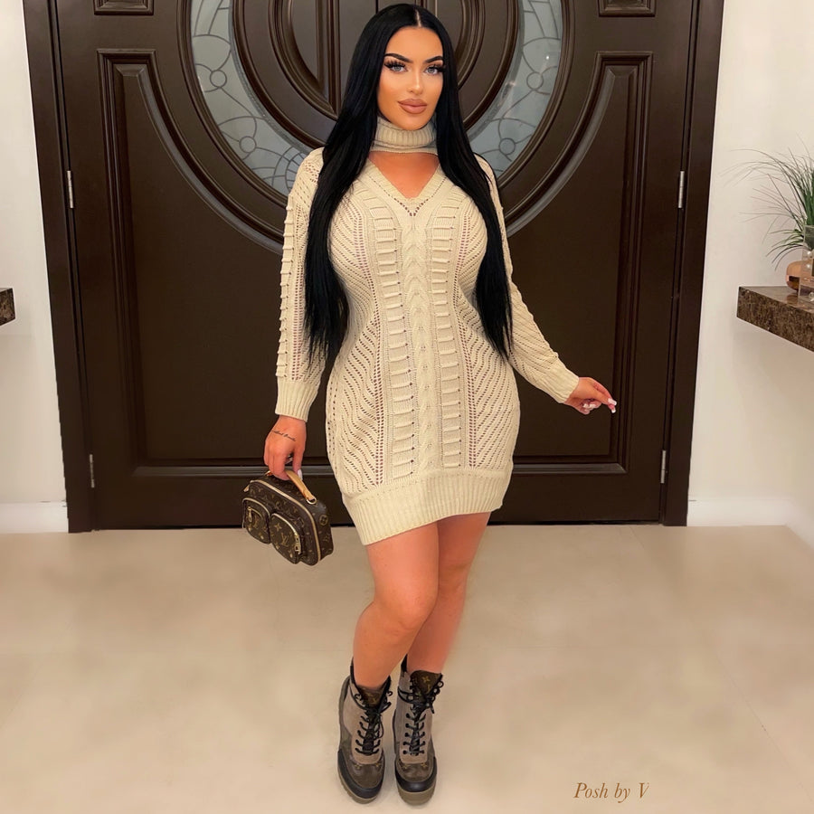 Myra sweater dress (Nude)