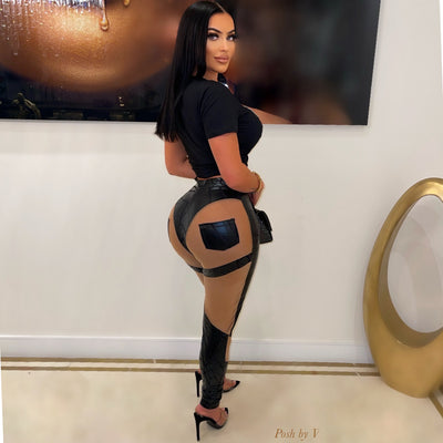 Mandi pants (Black/nude)