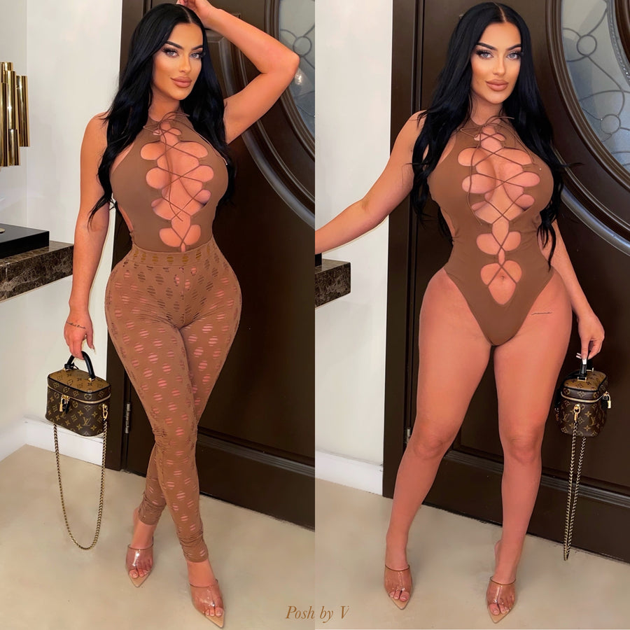 Lesha mesh leggings (Mocha)