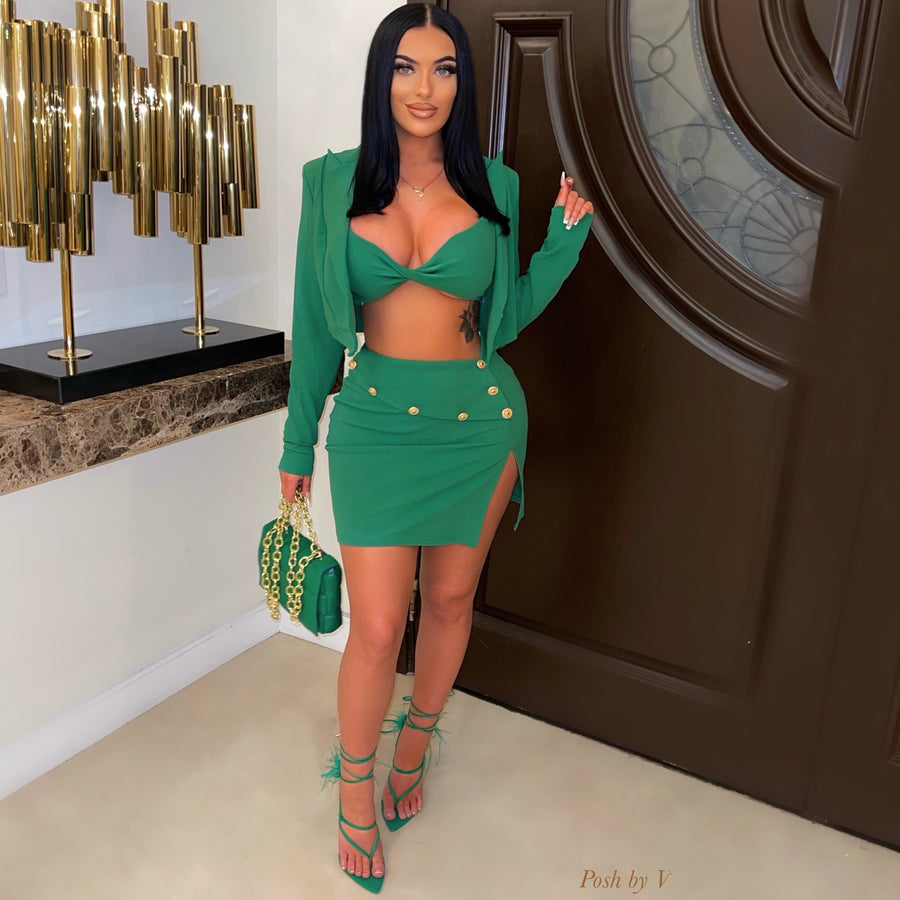 Aura 3pcs skirt set (Green)