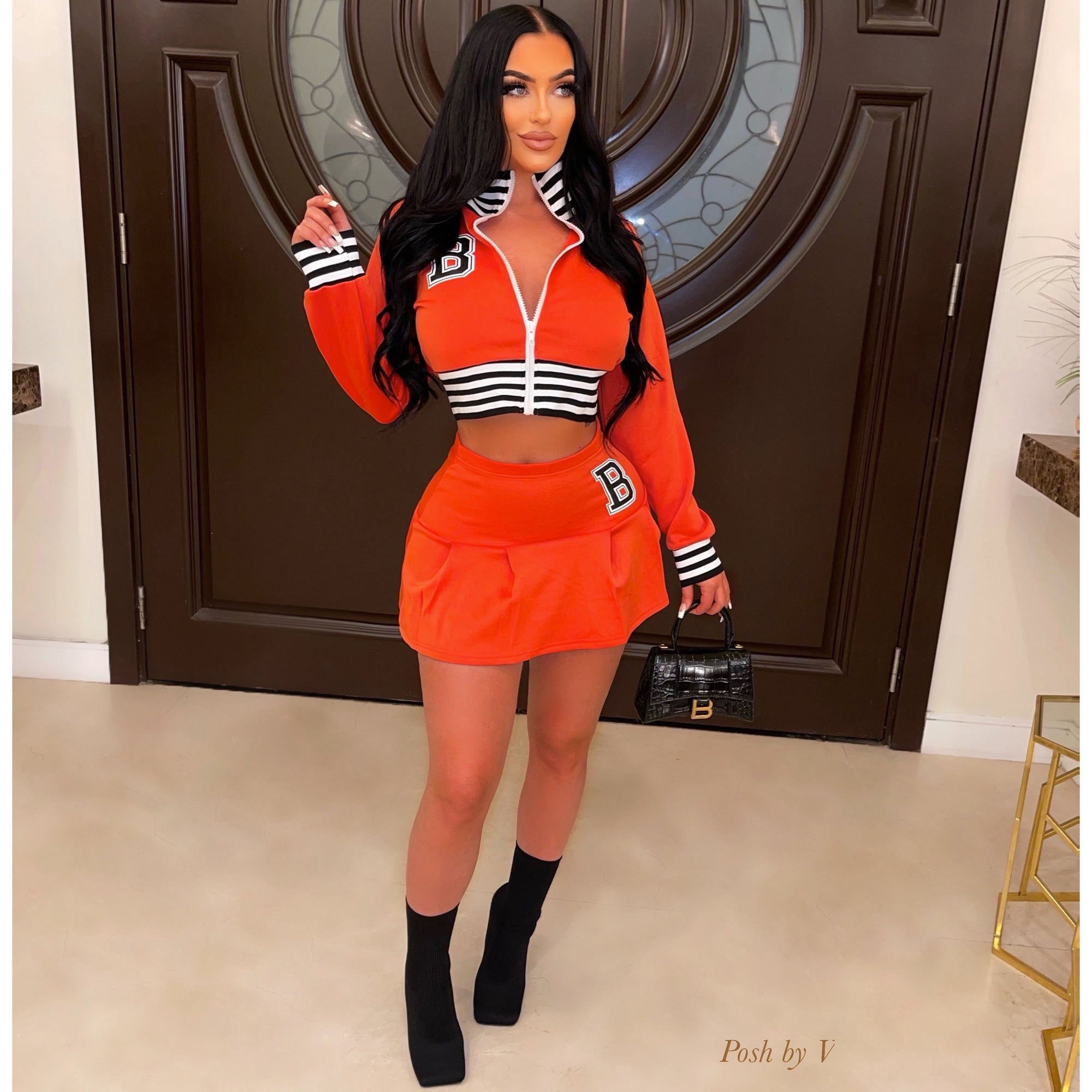 BB Varsity skirt set (Orange)