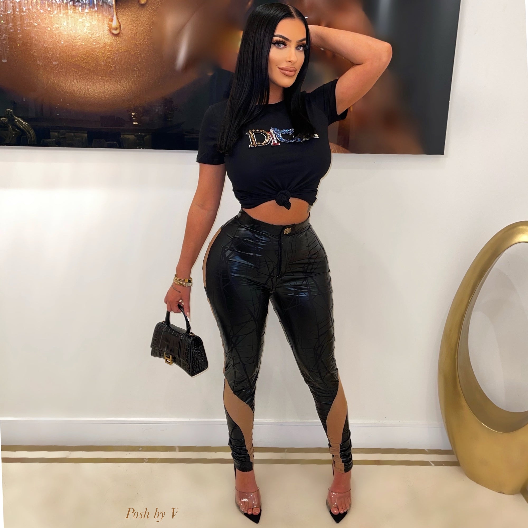 Mandi pants (Black/nude)