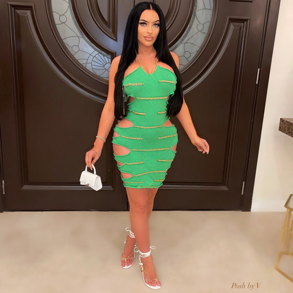 chain dress EMBELLISHED FRINGE BODY CHAIN DRESS Artofcb