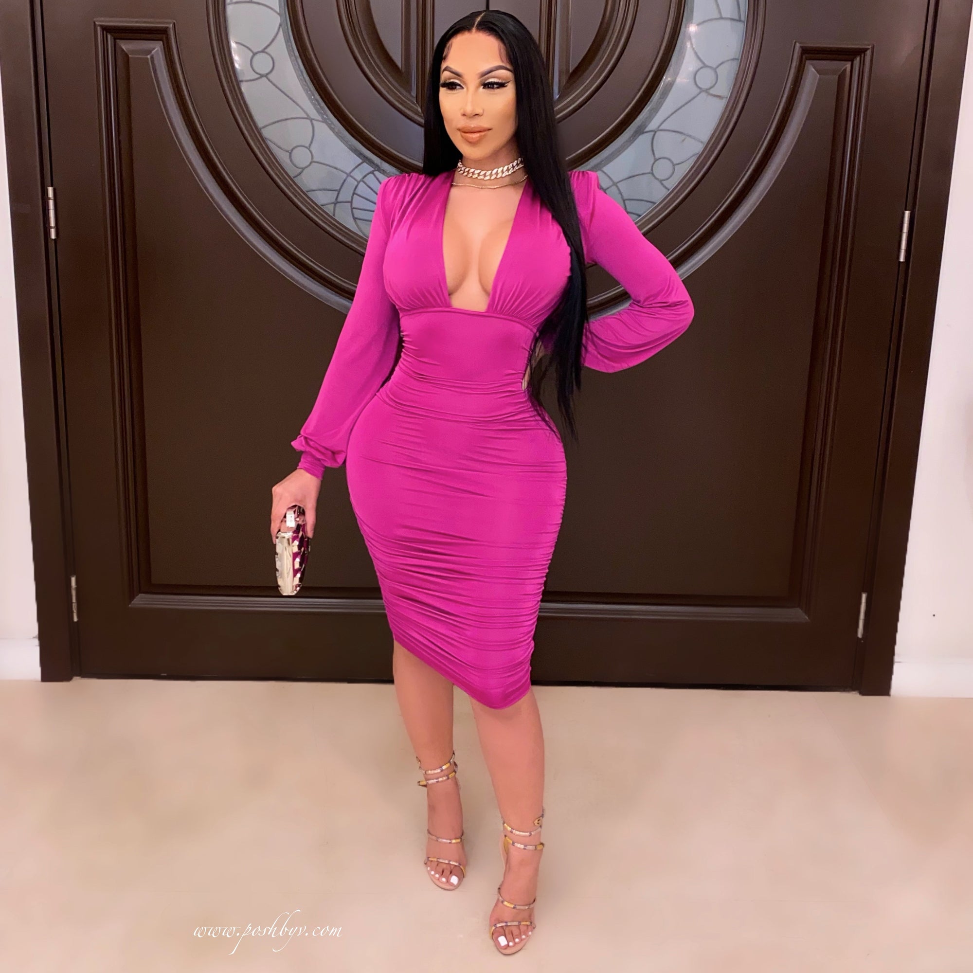 Libra ruched dress (Black)