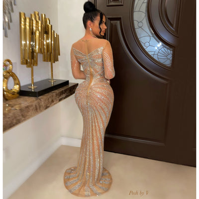 Goddess crystal gown (Nude)