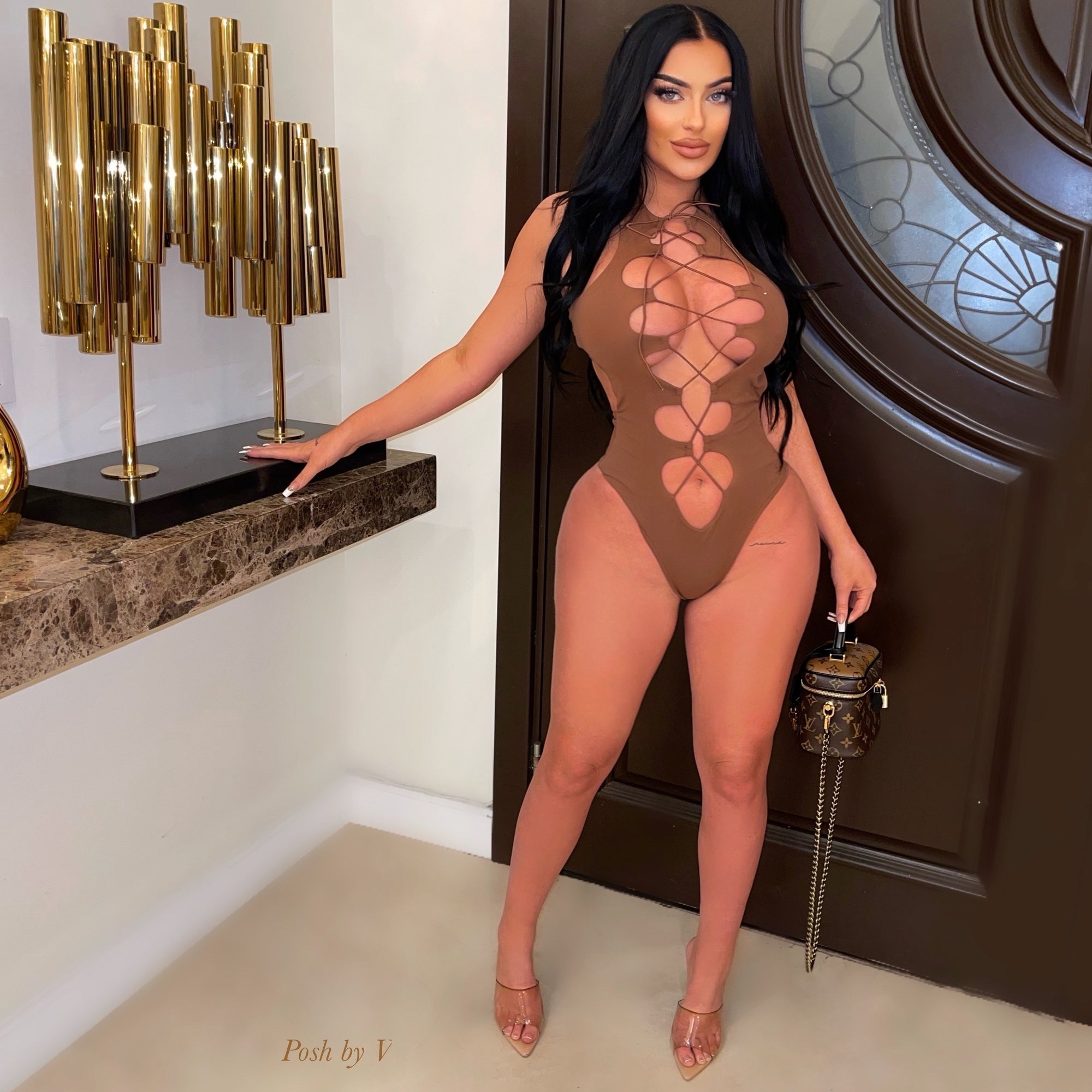 Lesha mesh leggings (Mocha)