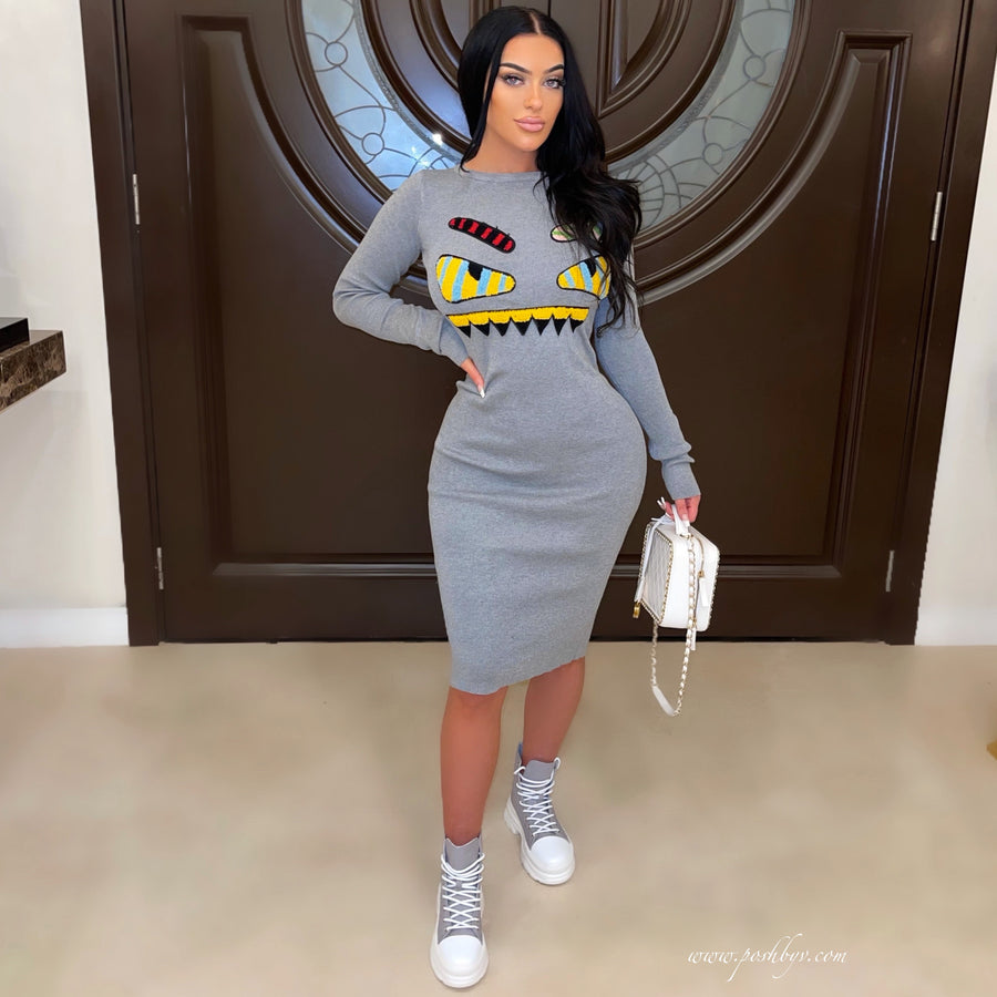 Areza knit midi dress (Grey)