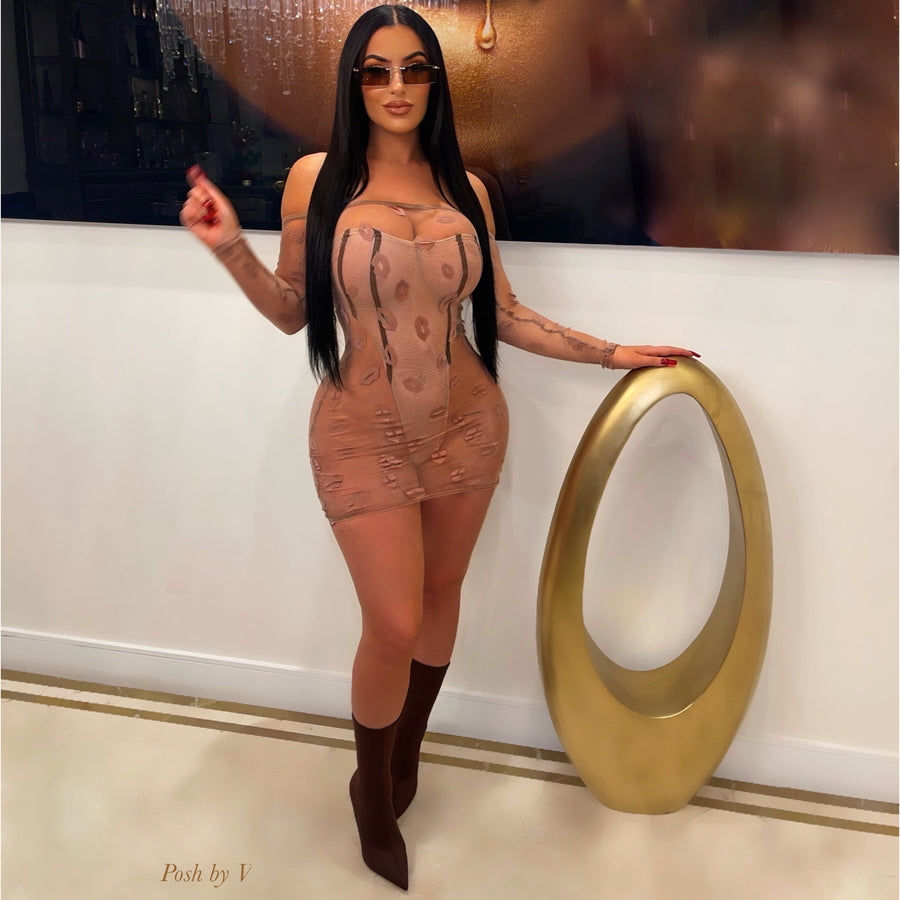 Amor corset dress (Nude/brown)