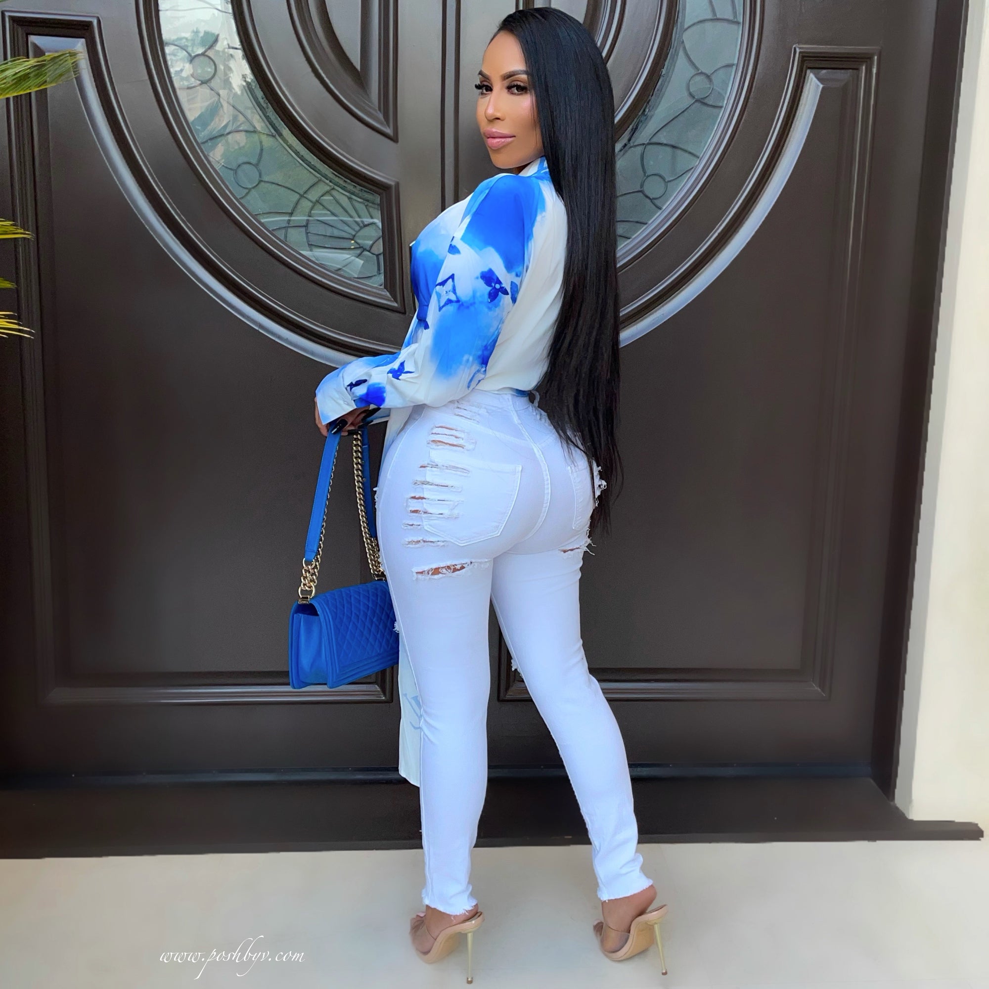 Misty slit jeans (White)