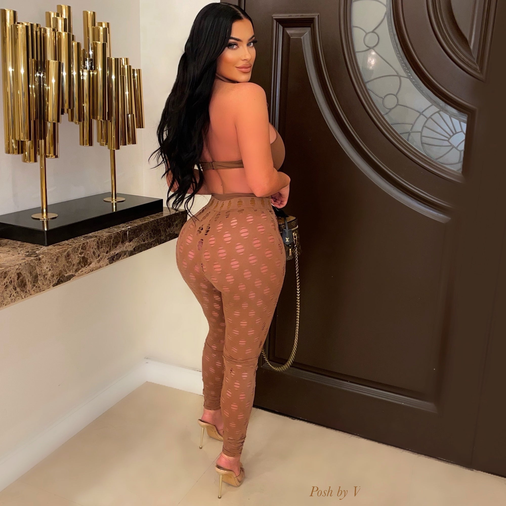 Lesha mesh leggings (Mocha)