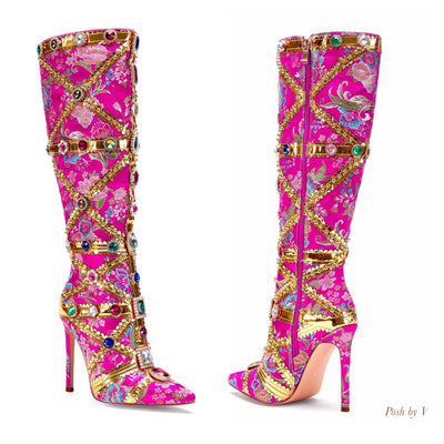 Gem crystal boots (Pink)